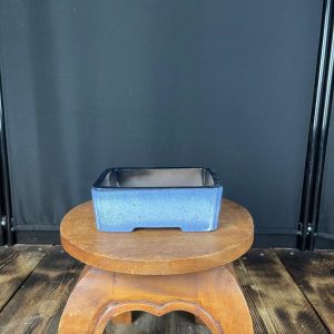 Vaso Per Bonsai Rettangolare In Gres Smaltato Blu