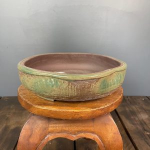 Vaso Per Bonsai Rotondo Verde/Marrone