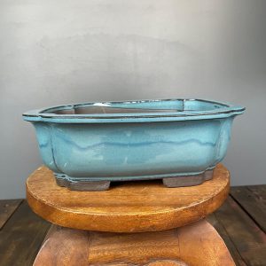 Vaso Ovale Smaltato Blu/Azzurro