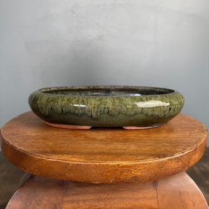 Vaso Ovale Verde/Marrone
