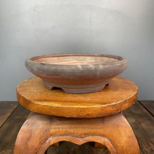 Vaso Rotondo In Gres Marrone