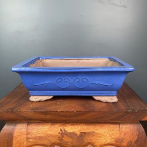 Vaso Rettangolare Smaltato Blu