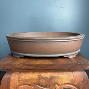 Vaso Ovale in Gres Marrone